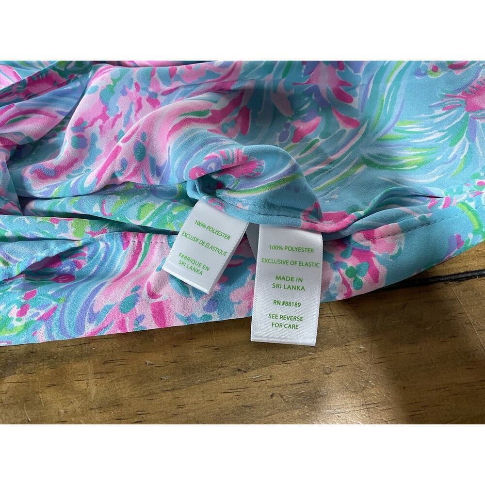 Lilly Pulitzer DAKOTA Top Blouse Amalfi Blue Fishes - Size XS - $128 - Picture 9 of 10